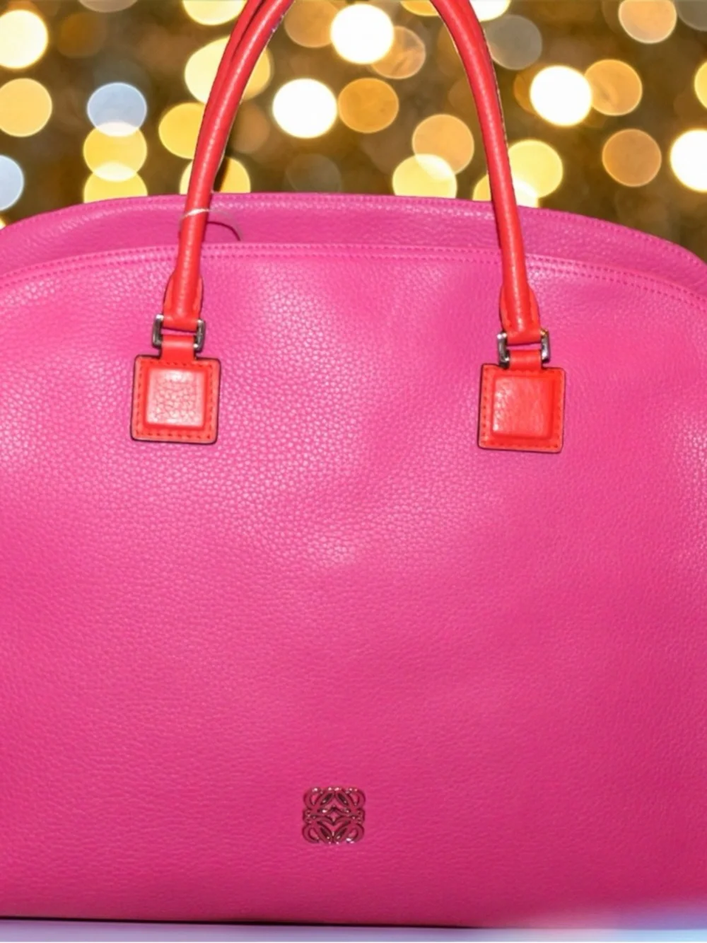 Loewe Anagram Handbag in Hot Pink and Orange Leather - Authentic - Picture 3 of 11